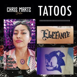 tatuajes temporales, tatuajes glitter, henna, tatuajes con estencil, tatoos, 